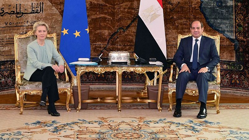 Von der Leyen y Al Sisi comparten "la solución de los dos Estados" para poner fin a la crisis humanitaria en Gaza