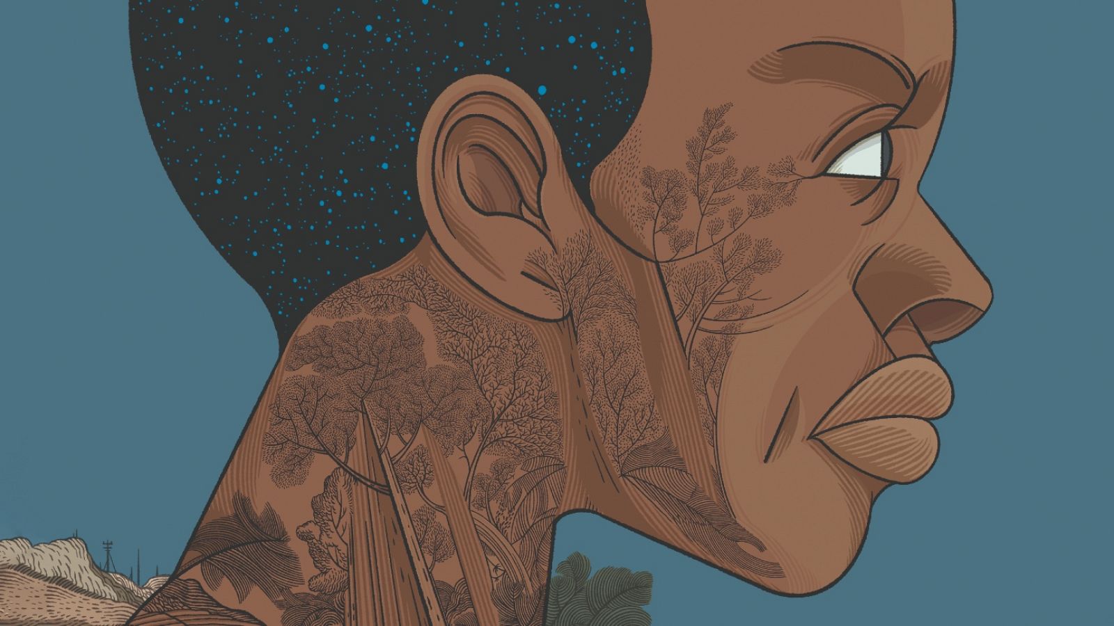 Detalle de la portada de 'El cielo en la cabeza'