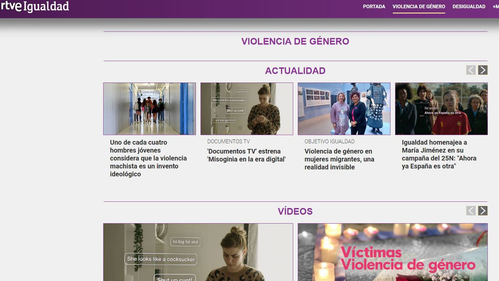 Imagen del Portal RTVE Igualdad