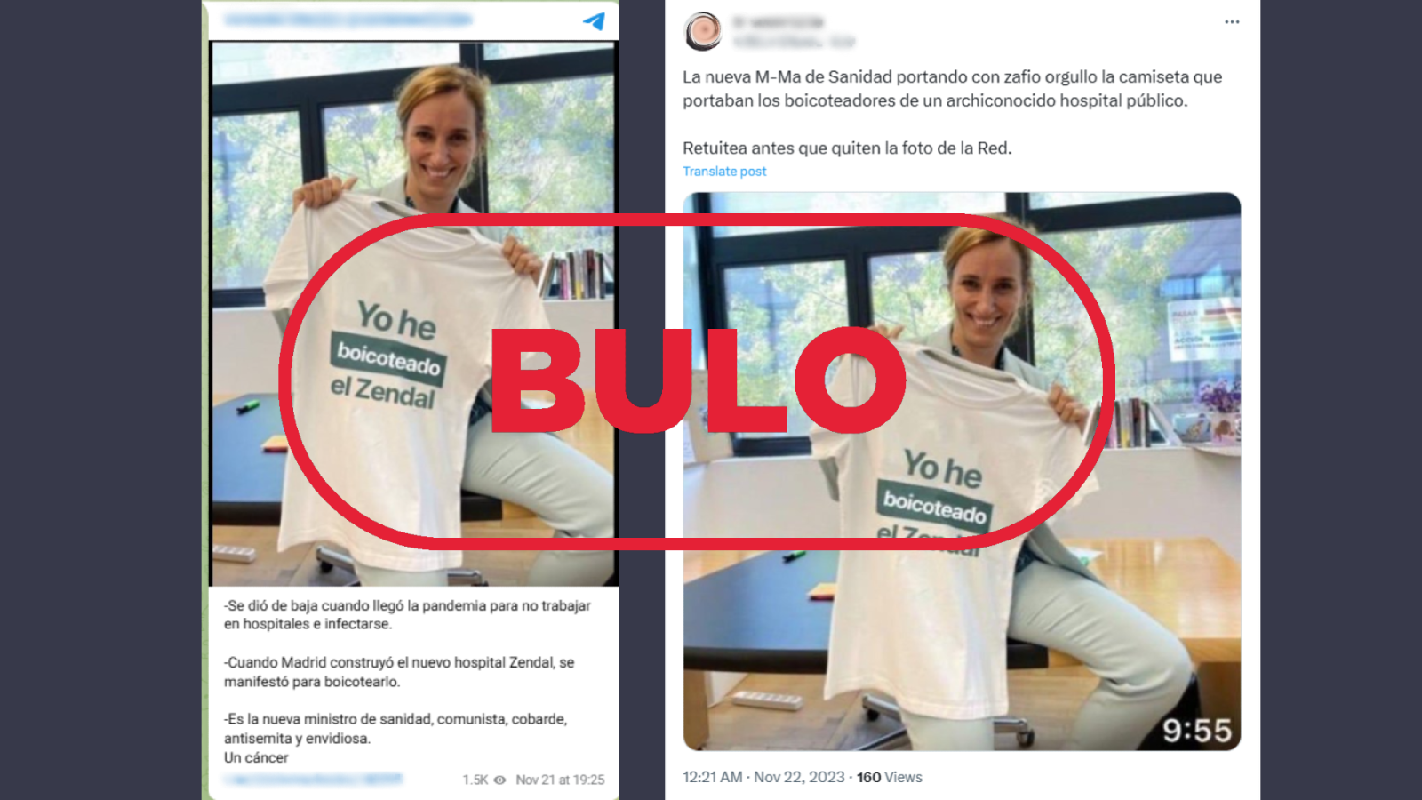 Esta foto de Mónica García con una camiseta que dice 'yo he boicoteado el Zendal' es falsa