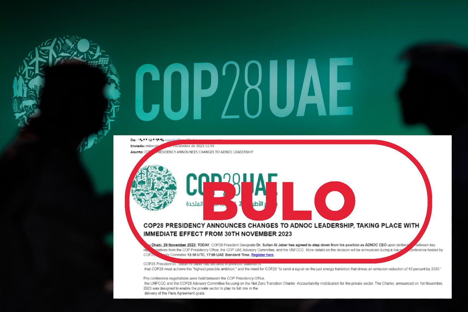 COP 28: desmentimos el bulo sobre la dimisión de su presidente como directivo de una petrolera