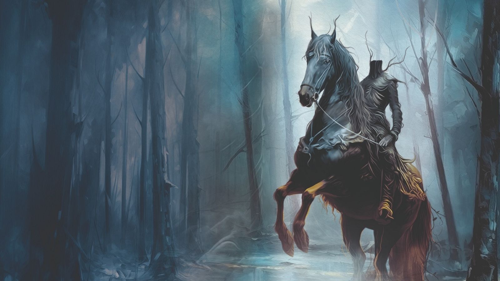 Detalle de una ilustración de 'La leyenda de Sleepy Hollow'