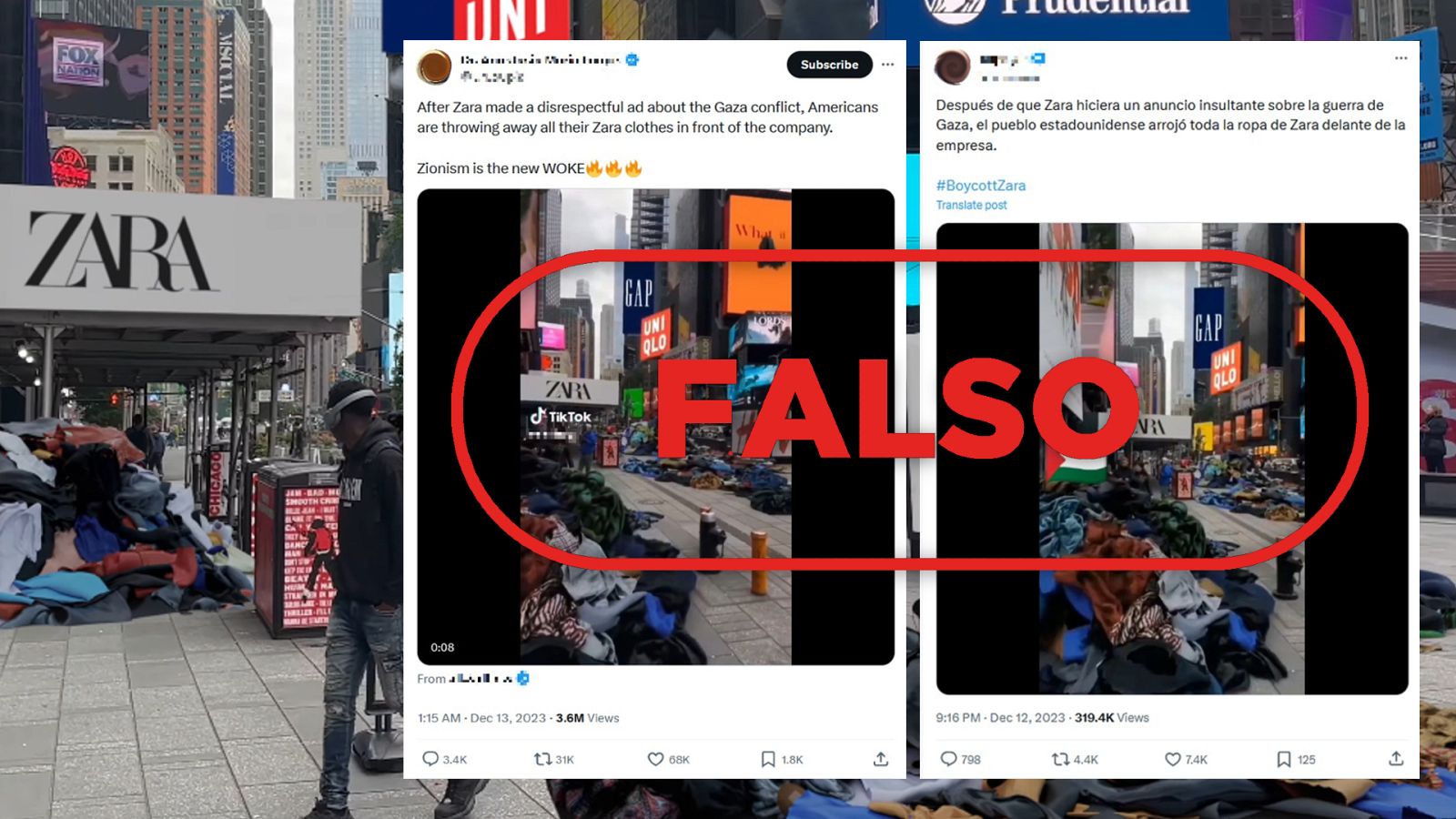 Este vídeo no muestra una protesta contra Zara en EE.UU. por la guerra de Gaza