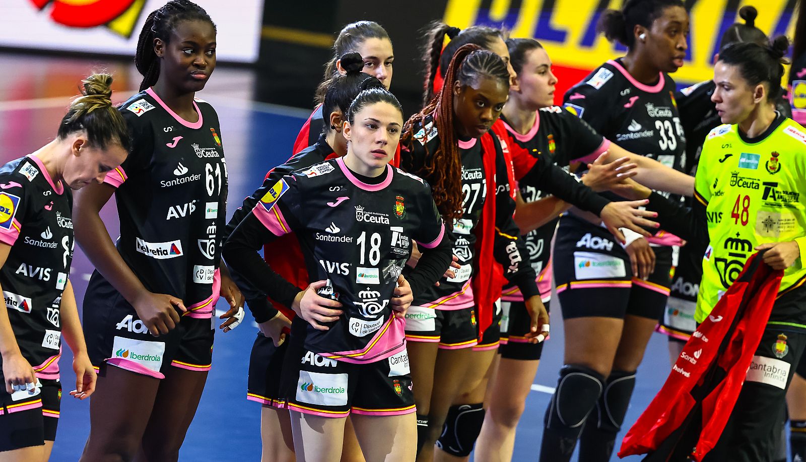 España durante un partido en el Mundial