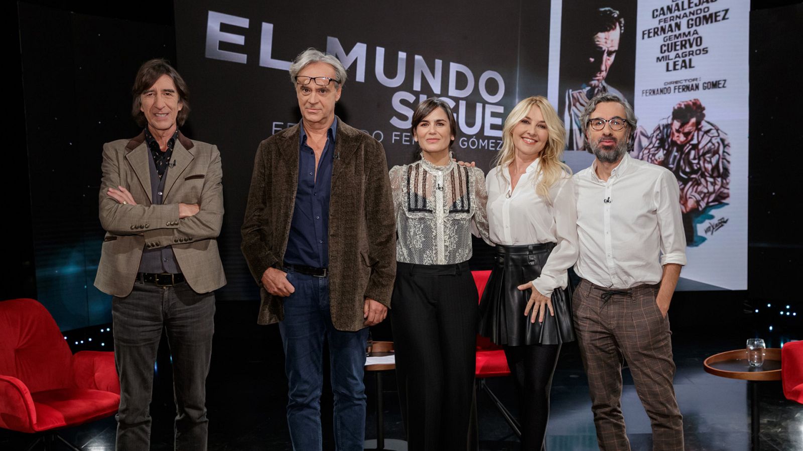 Los participantes en el coloquio: Benjamín Prado, Juan Estelrich, Elena S Sánchez, Cayetana Guillén Cuervo y Javier Ocaña