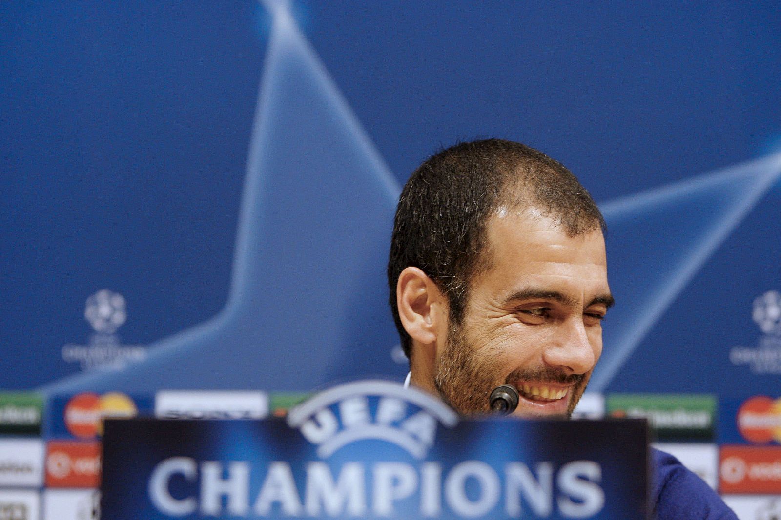 Guardiola, durante la rueda de prensa de Champions