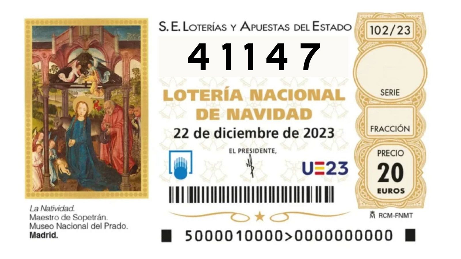 Quart premi del Sorteig Extraordinari de Nadal