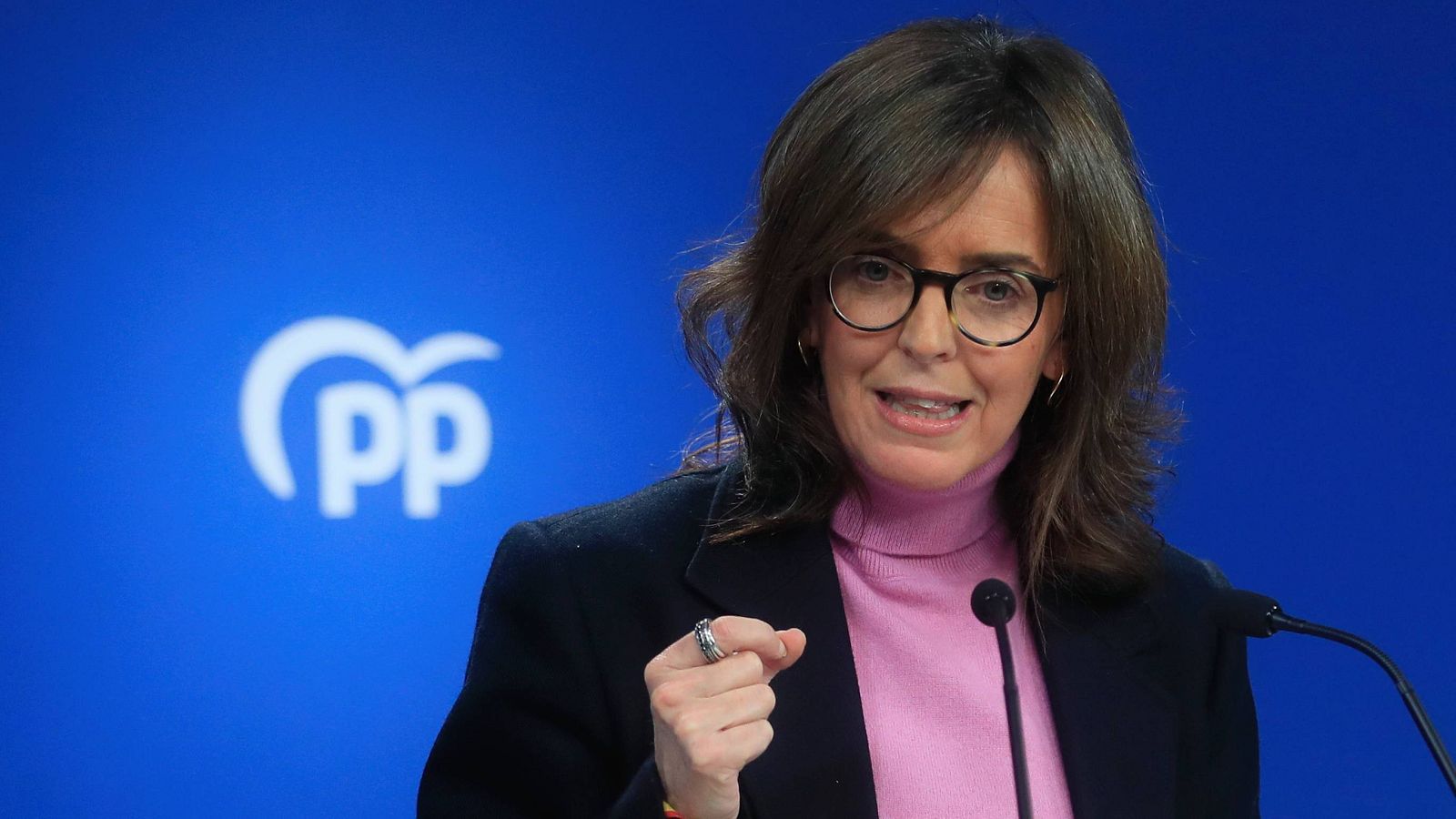 Carmen Fúnez en la rueda de prensa posterior a la reunión del comité de dirección del PP