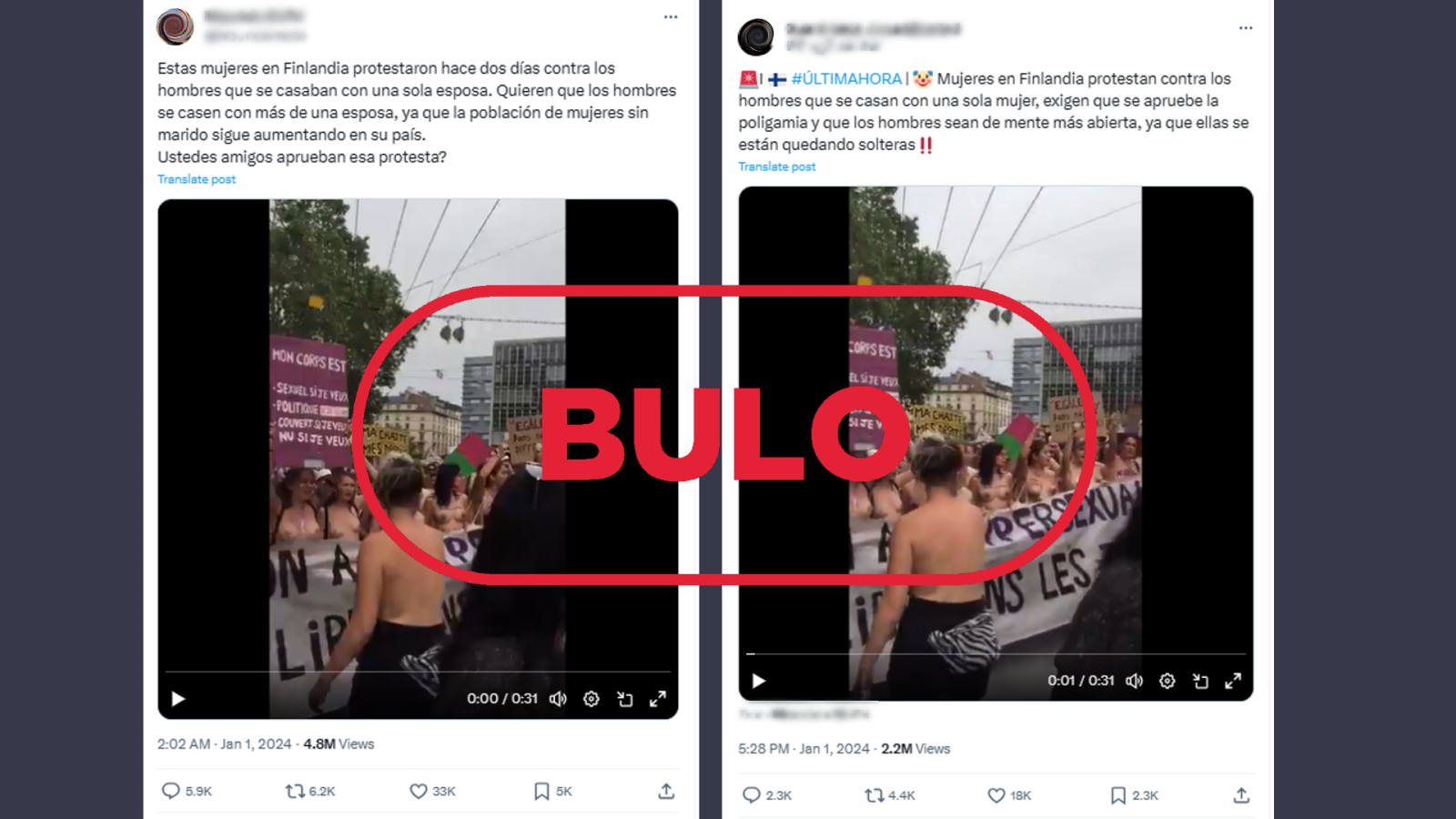 Bulo que quiere hacer pasar por protesta en favor de la poligamia una manifestación feminista