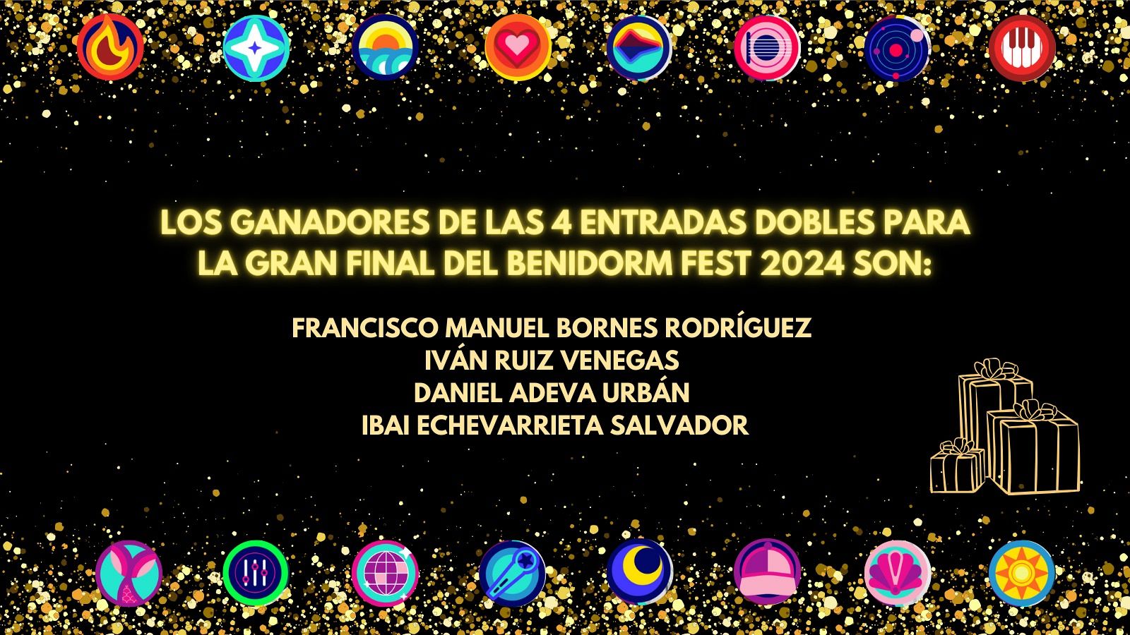 Ganadores de la entrada doble para asistir a la final del Benidorm Fest 2024
