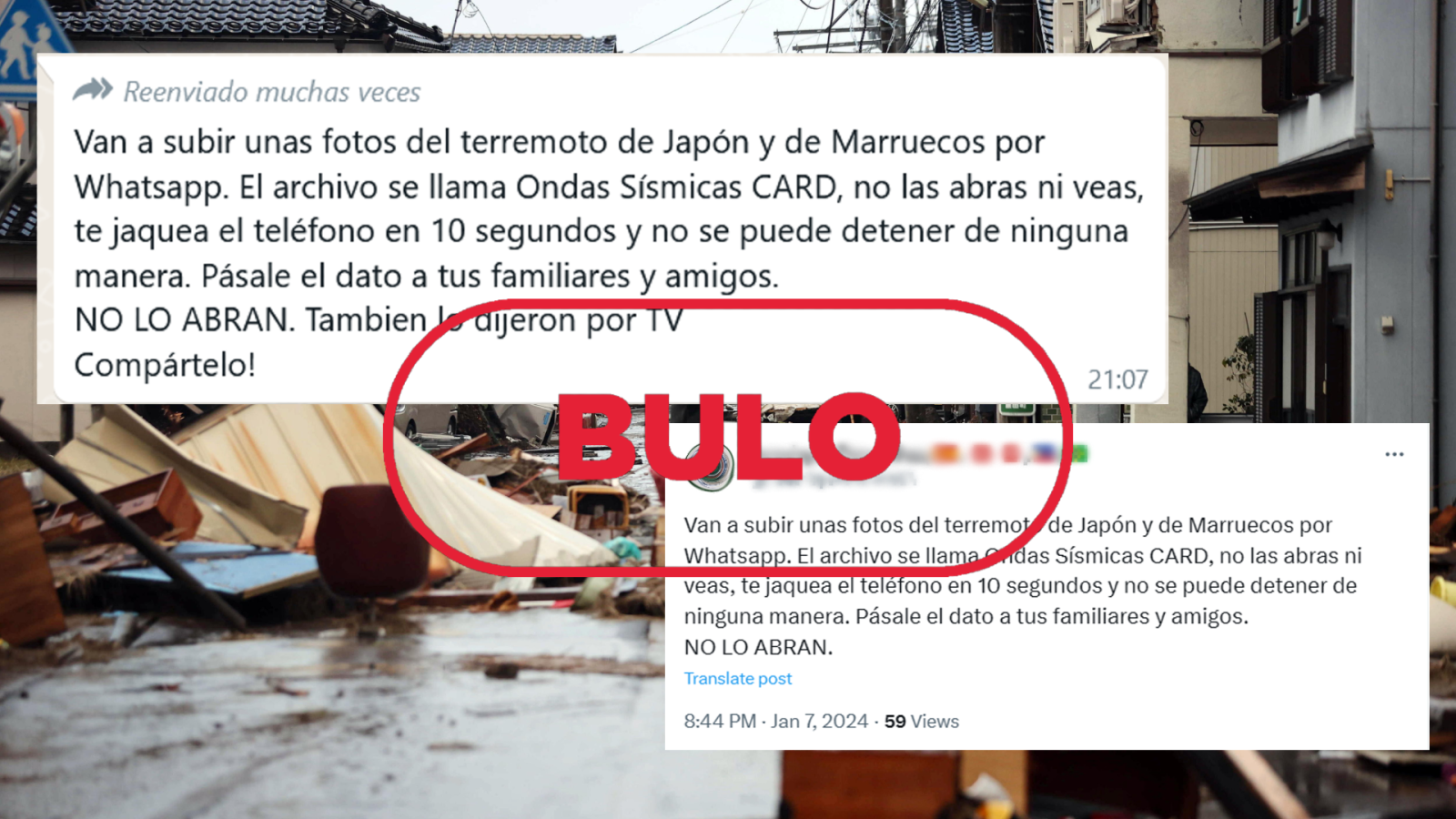 Terremoto Japón: no existe un archivo del seísmo que te pueda hackear el móvil