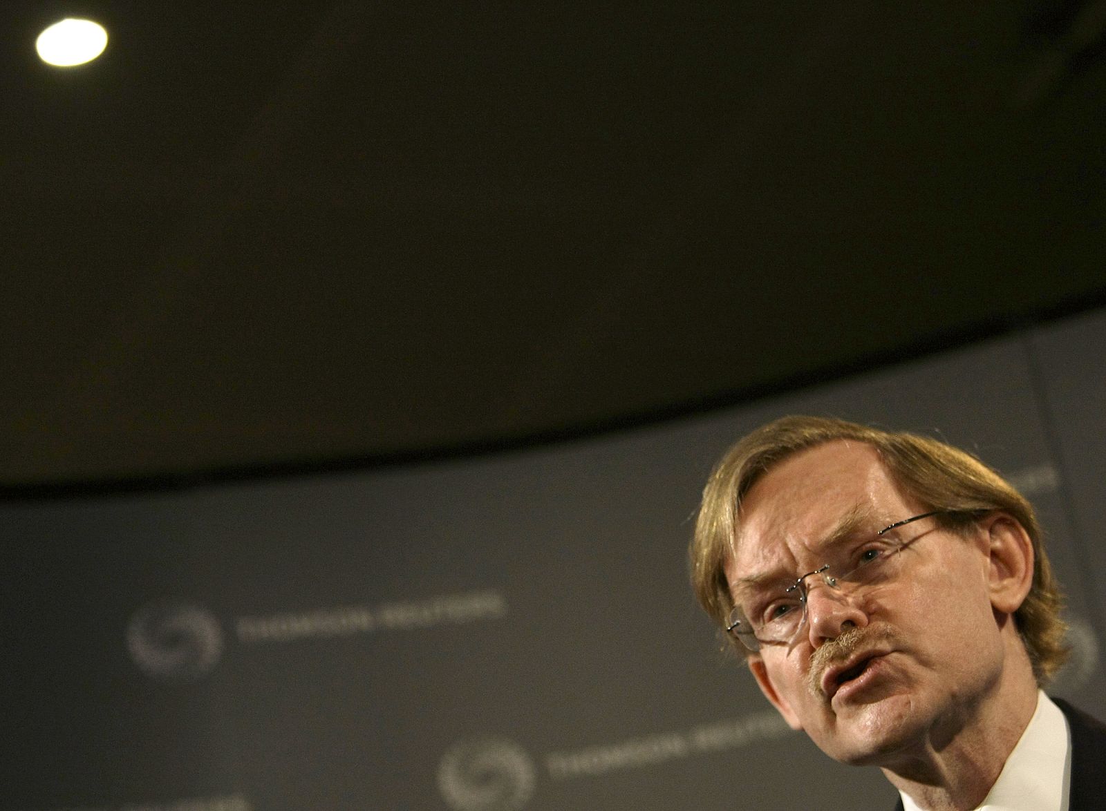 El presidente del Banco Mundial Robert B. Zoellick durante una conferencia en Londres