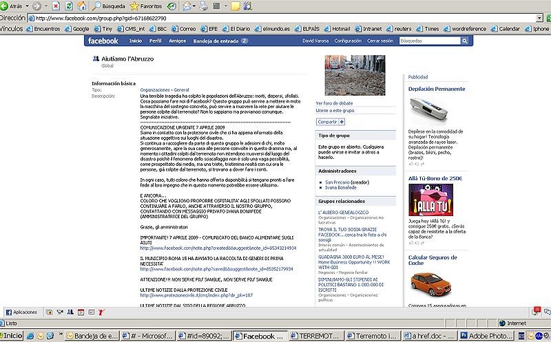 La solidaridad con los Abruzzos sacude las redes sociales