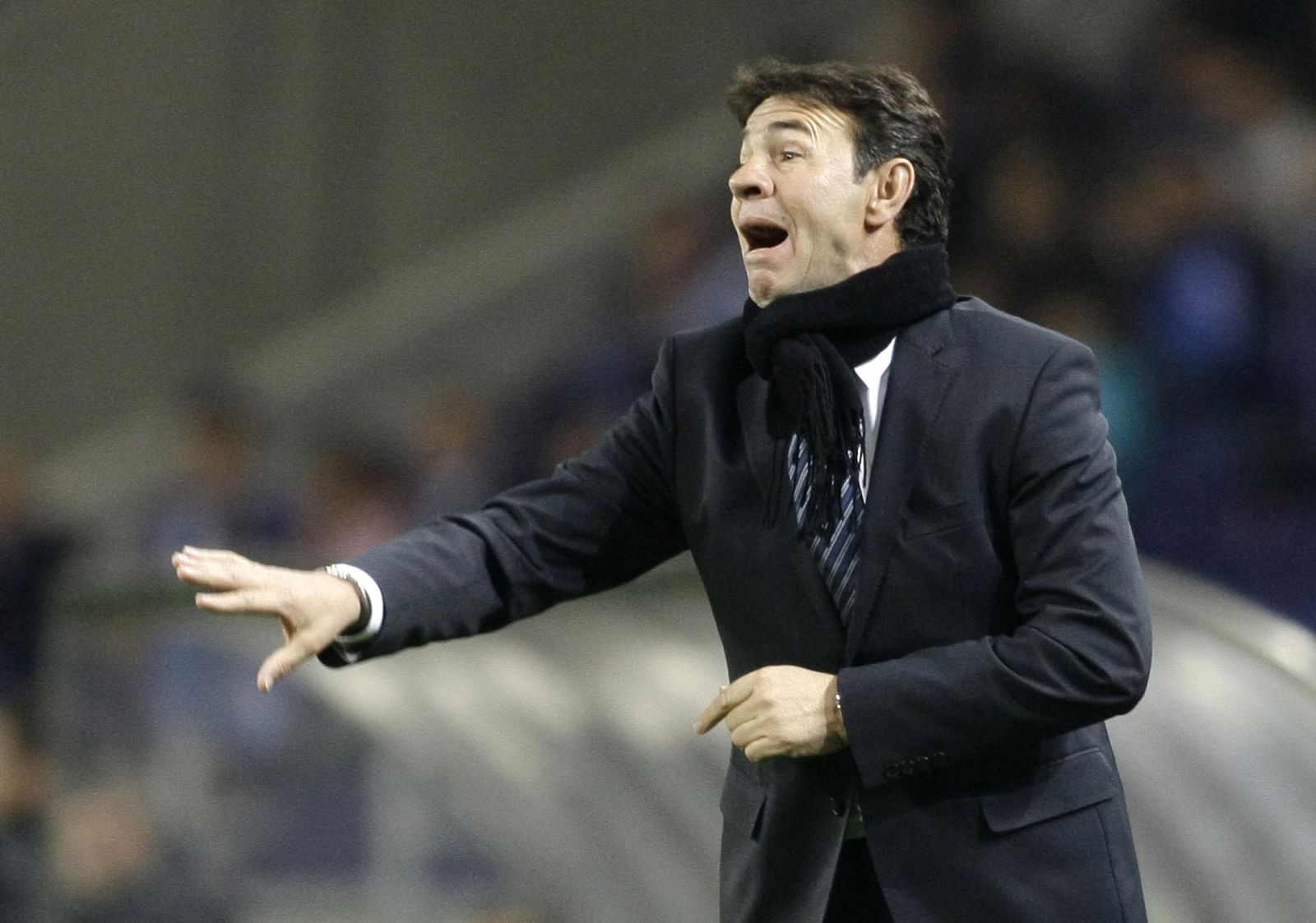 Abel Resino en el partido de Champions contra el Oporto