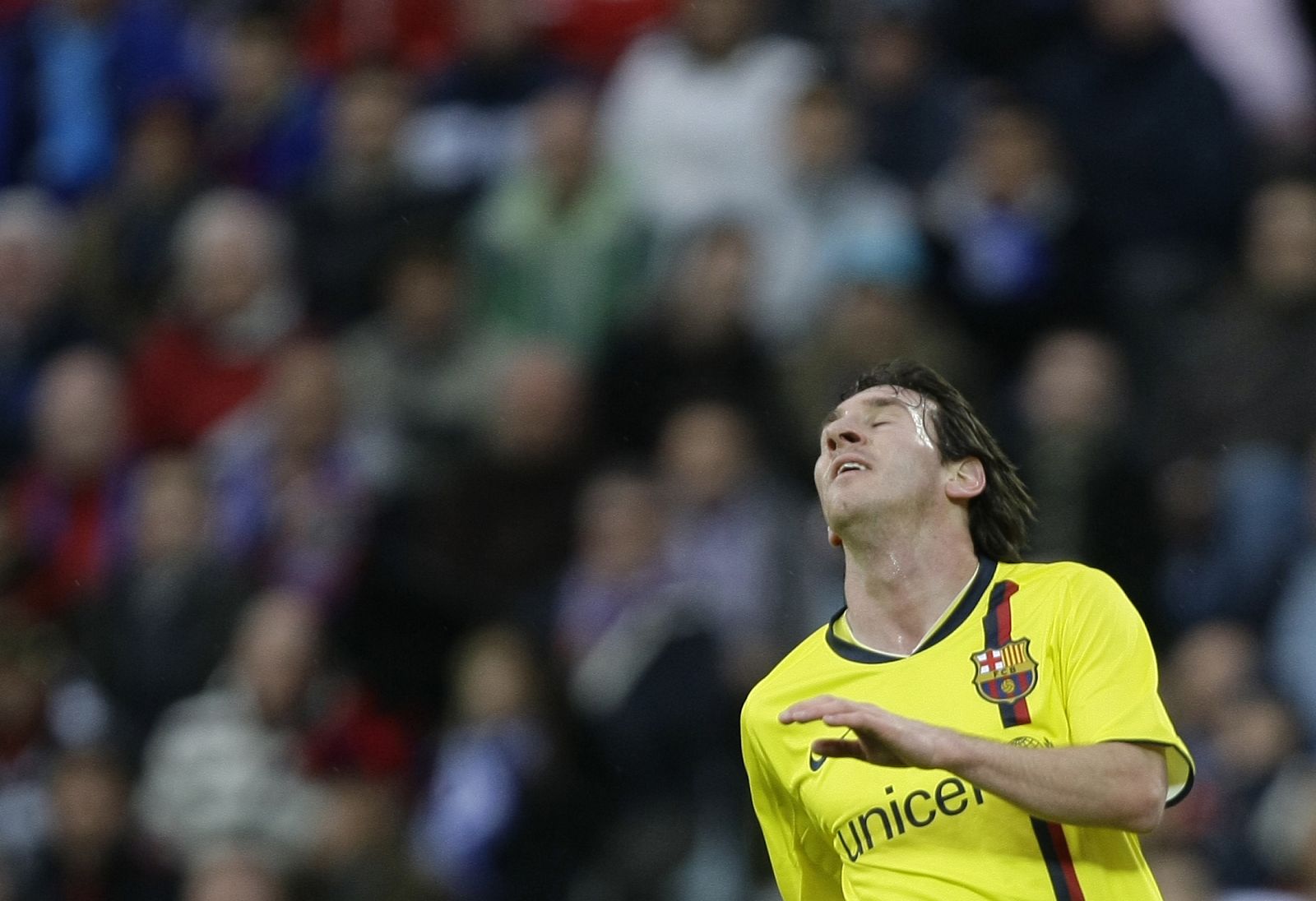 Messi reacciona tras una oportunidad perdida ante el Getafe