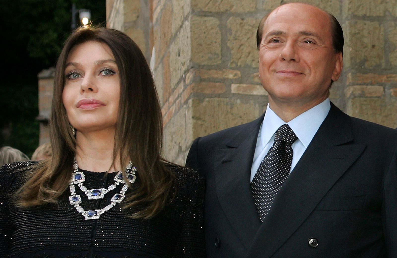 File photo of Silvio Berlusconi and his wife Veronica Lario in Rome