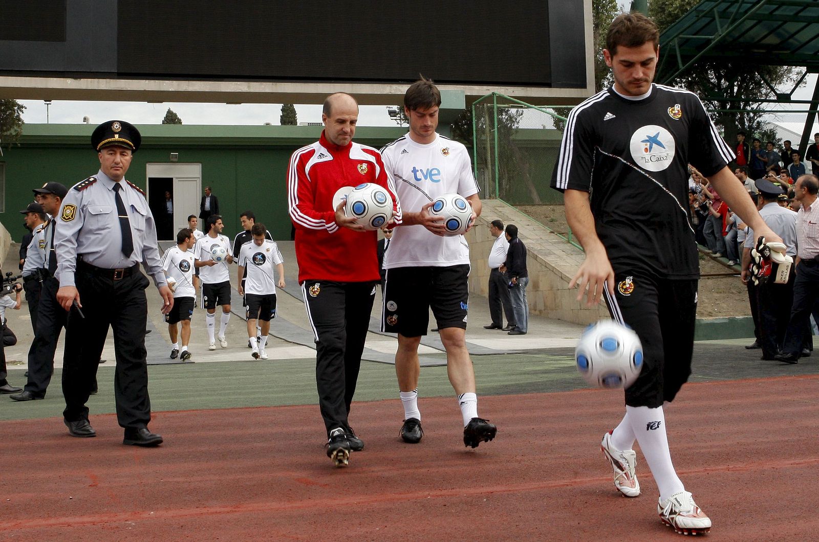 Casillas, en un entrenamiento de la selección española