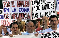 Manifestaciones a favor y en contra del cierre de la planta nuclear de Garoña