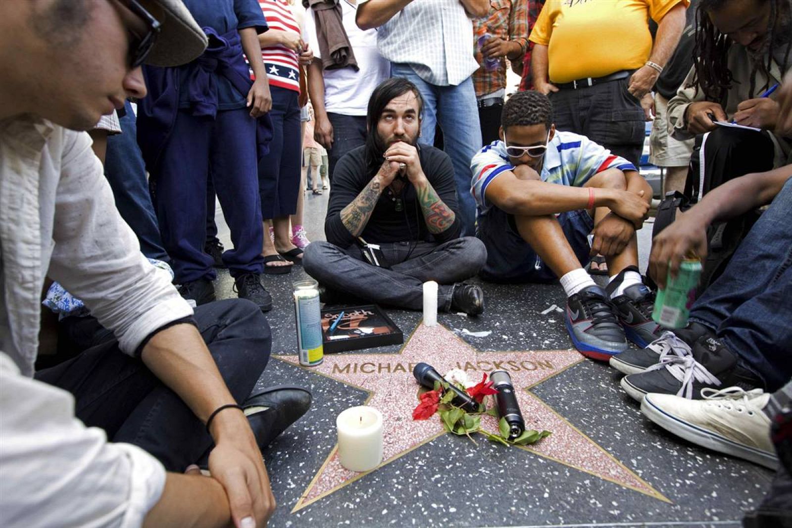 Jackson y su estrella en el Paseo de la Fama