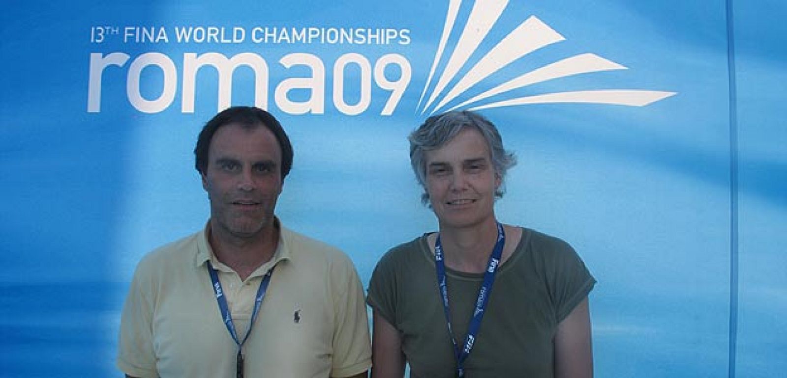 El ex nadador olímpico español, Rafael Escalas, y la también ex nadadora Henar Alonso-Pimentel, propietarios de Agonswim, empresa que fabrica bañadores.