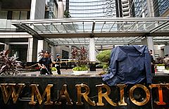 Nuevas imágenes de las cámaras de seguridad de los hoteles Marriott y Ritz Carlton de Yakarta