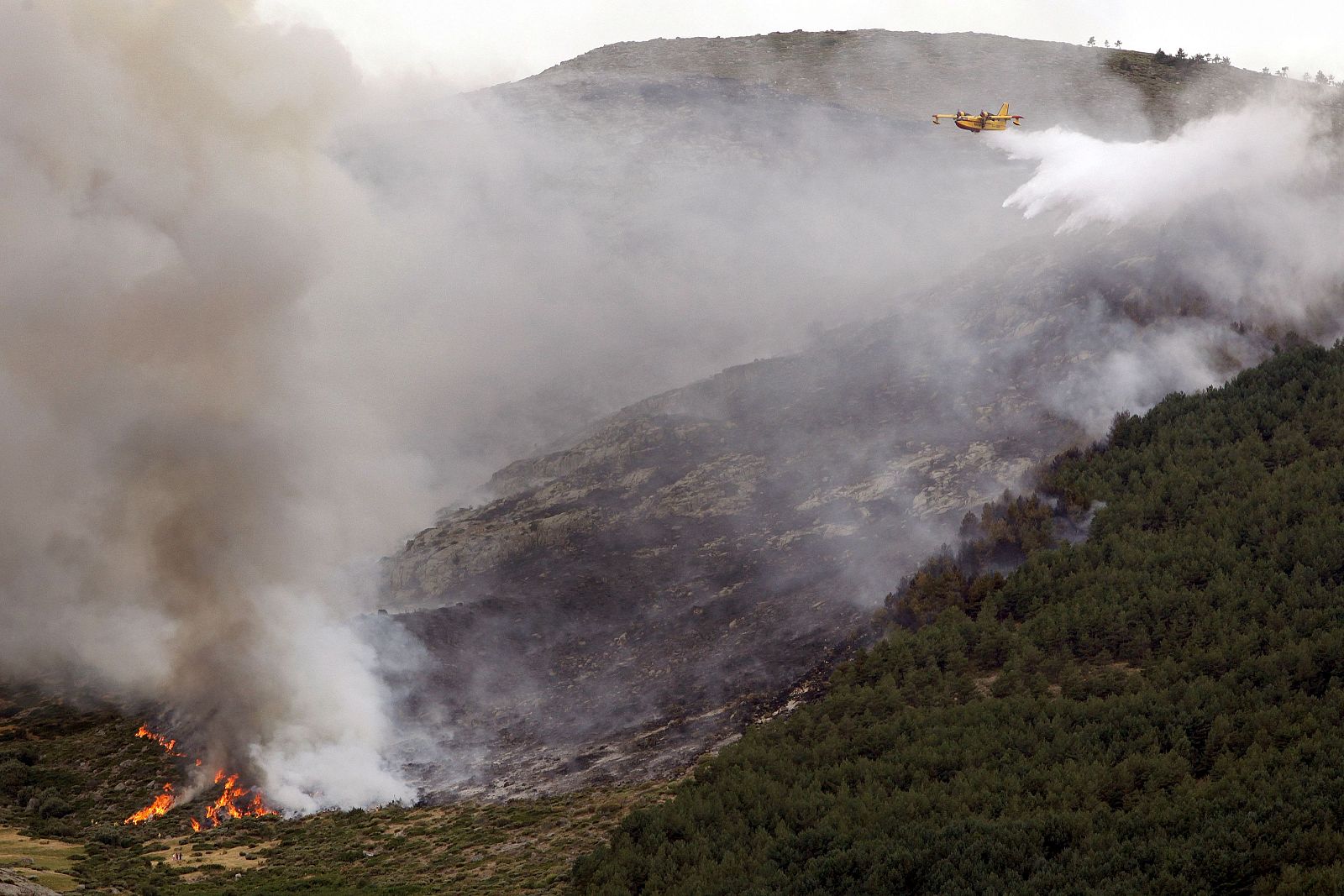 INCENDIO PRADOSEGAR (ÁVILA) CON INTERVENCIÓN 5 HELICÓPTEROS Y 2 HIDROAVIONES