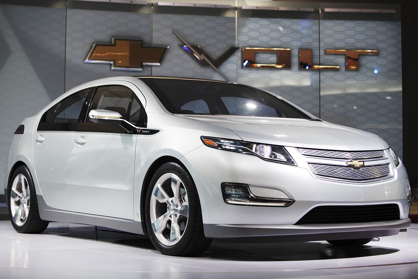 The Chevrolet Volt electric car is seen during the North American International Auto Show in Detroit