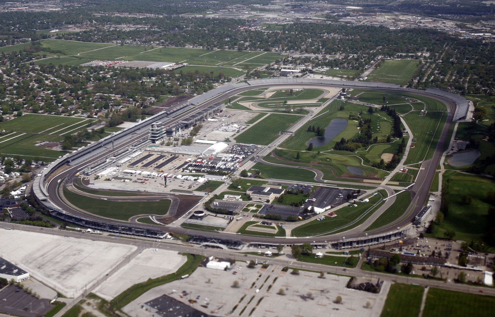 An aerial view of Indianapolis Motor Speedway