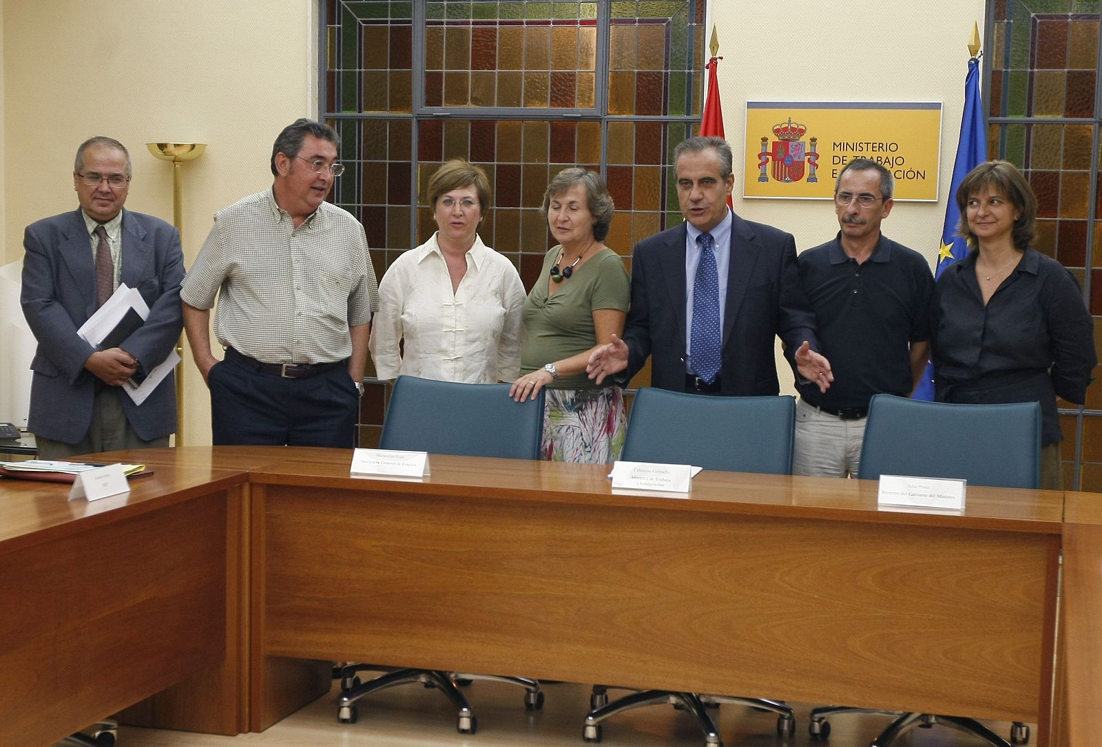 Corbacho con los sindicatos