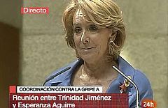 Aguirre rectifica: "No quise yo decir que las escuchas al PP las hacía Rubalcaba"