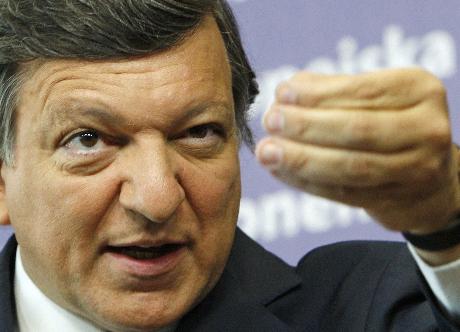 European Commission President Barroso holds a news conference at the EC headquarters in Brussels