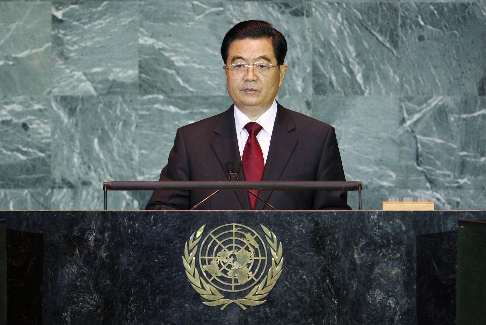 China's President Hu Jintao addresses the Summit on Climate Change at United Nations headquarters in New York