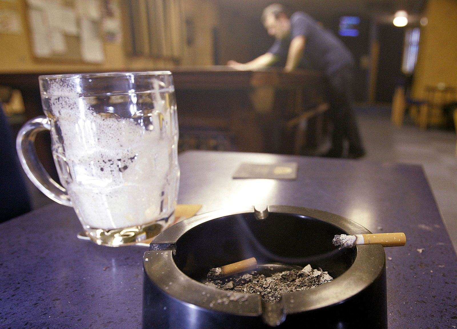 A cigarette in an ashtray at a private club in Burnley
