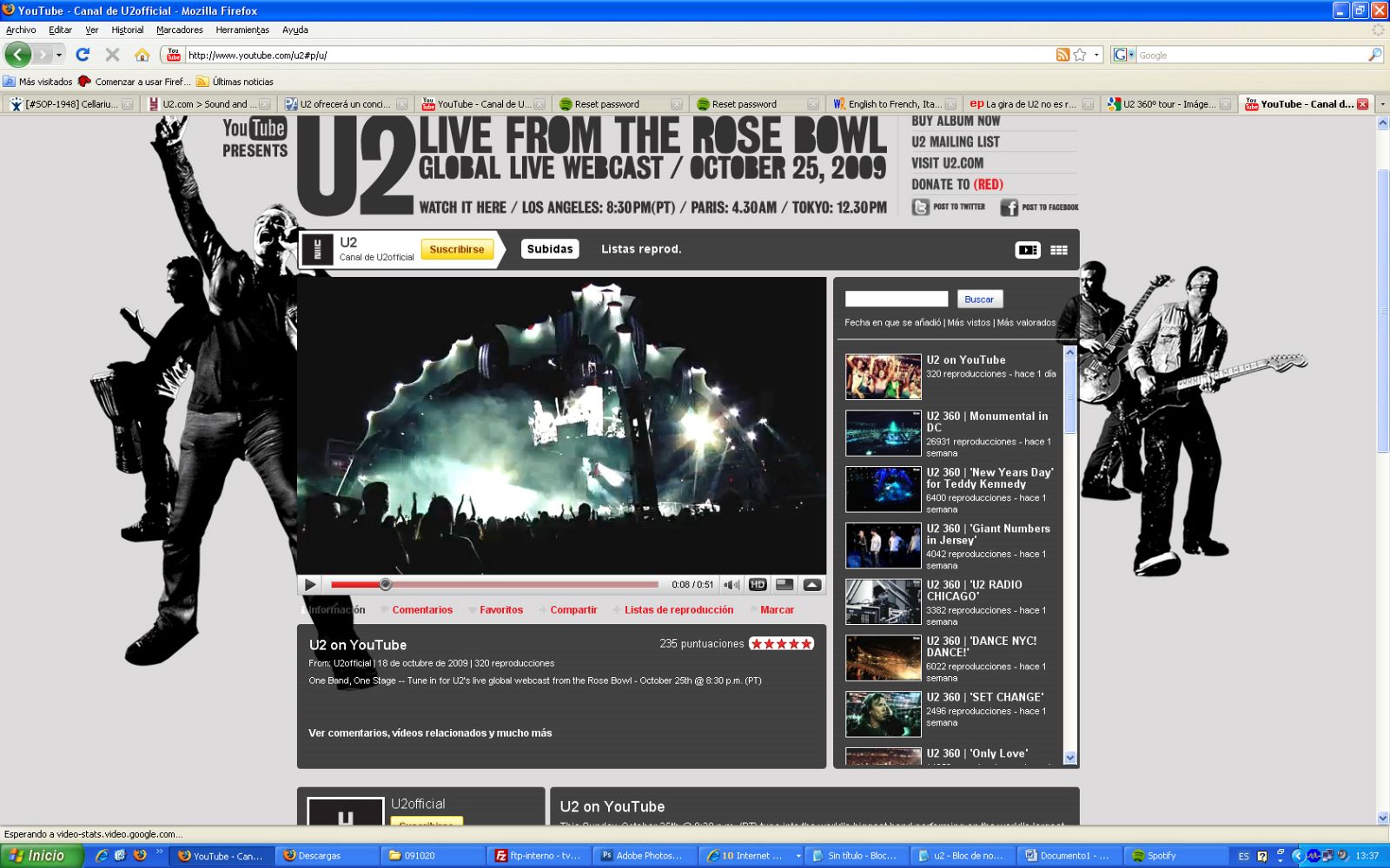 U2 en directo por YouTube