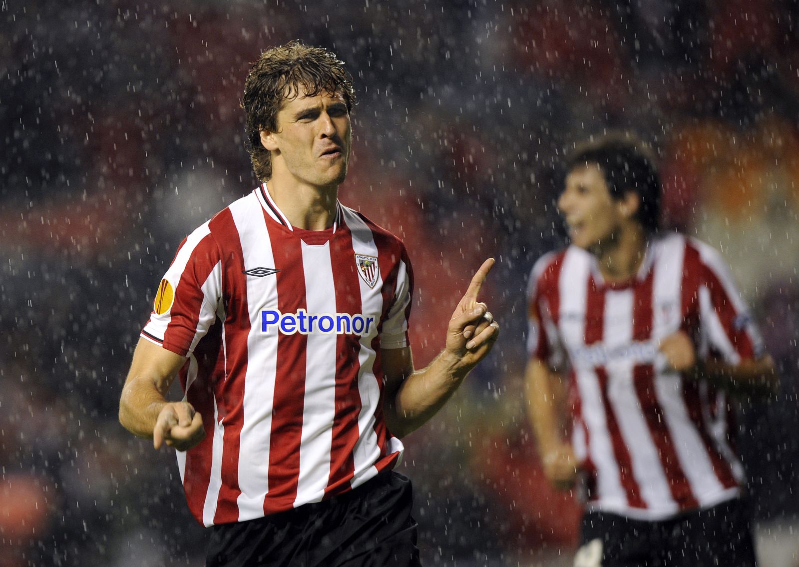 El jugador del Athletic Fernando Llorente celebra el gol marcado ante el Nacional