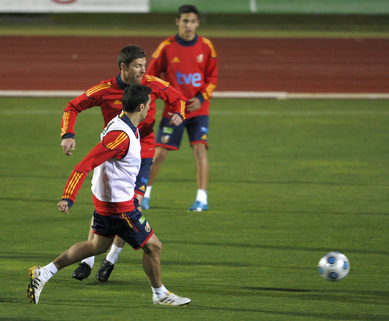 Arbeloa y Xabi Alonso, en un entrenamiento