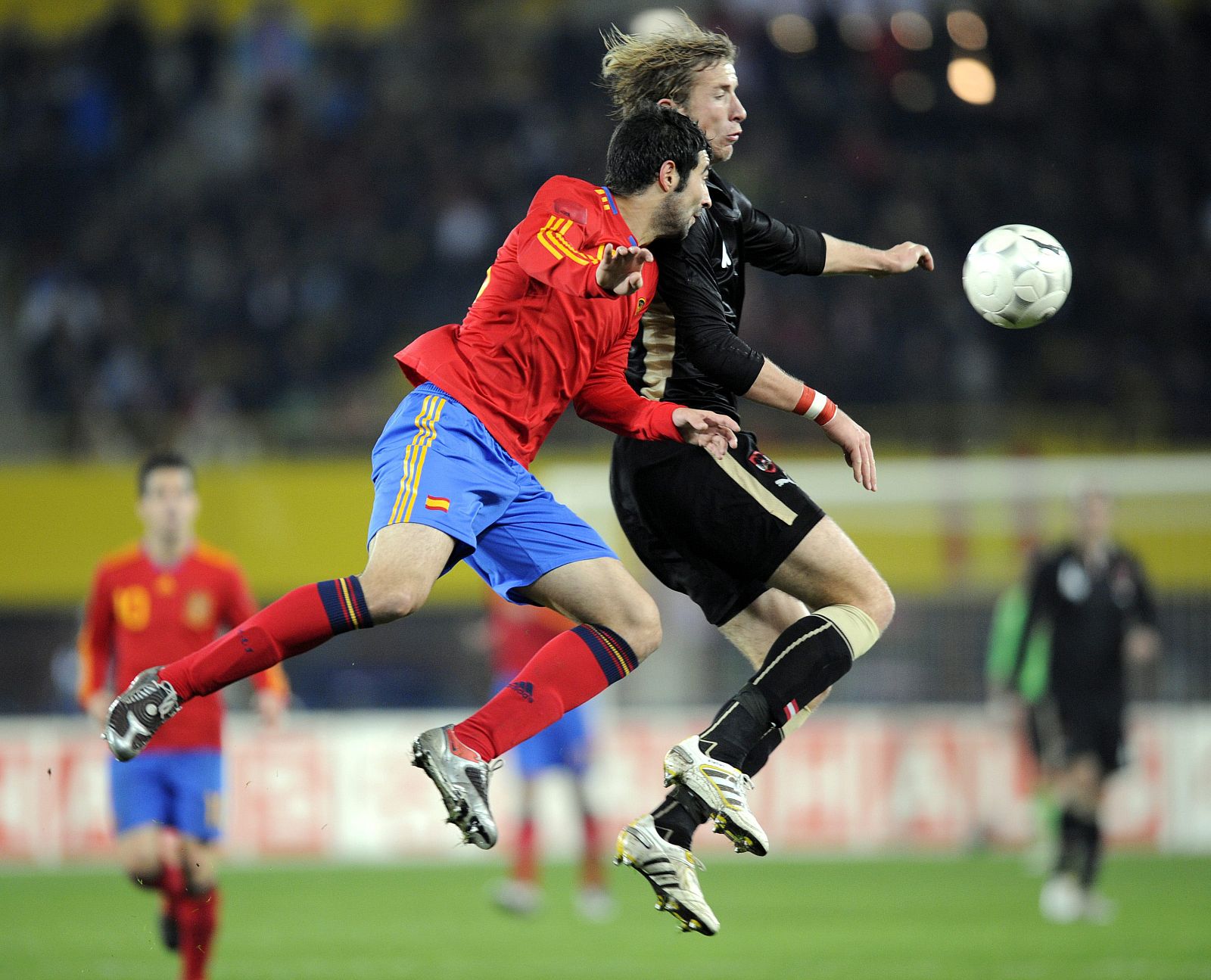 El jugador de la selección Raul Albiol durante el amistoso en Viena, Austria
