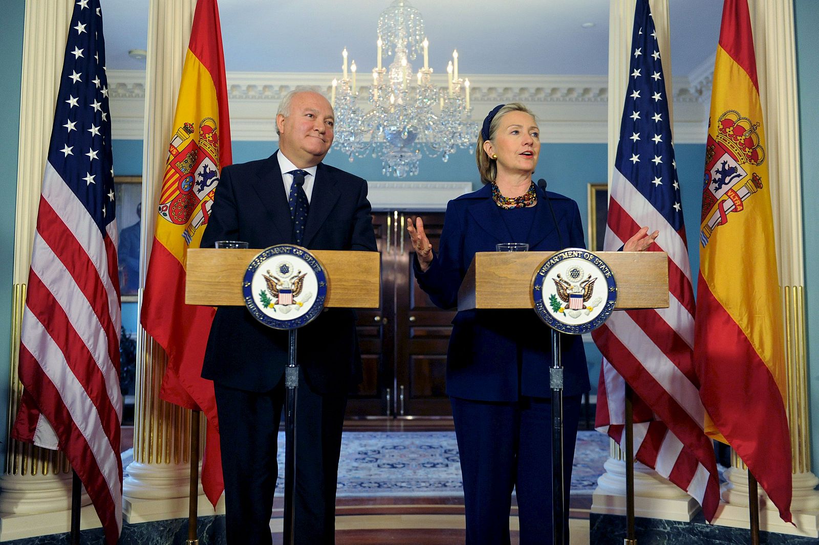 Rueda de prensa Hillary Clinton y Moratinos