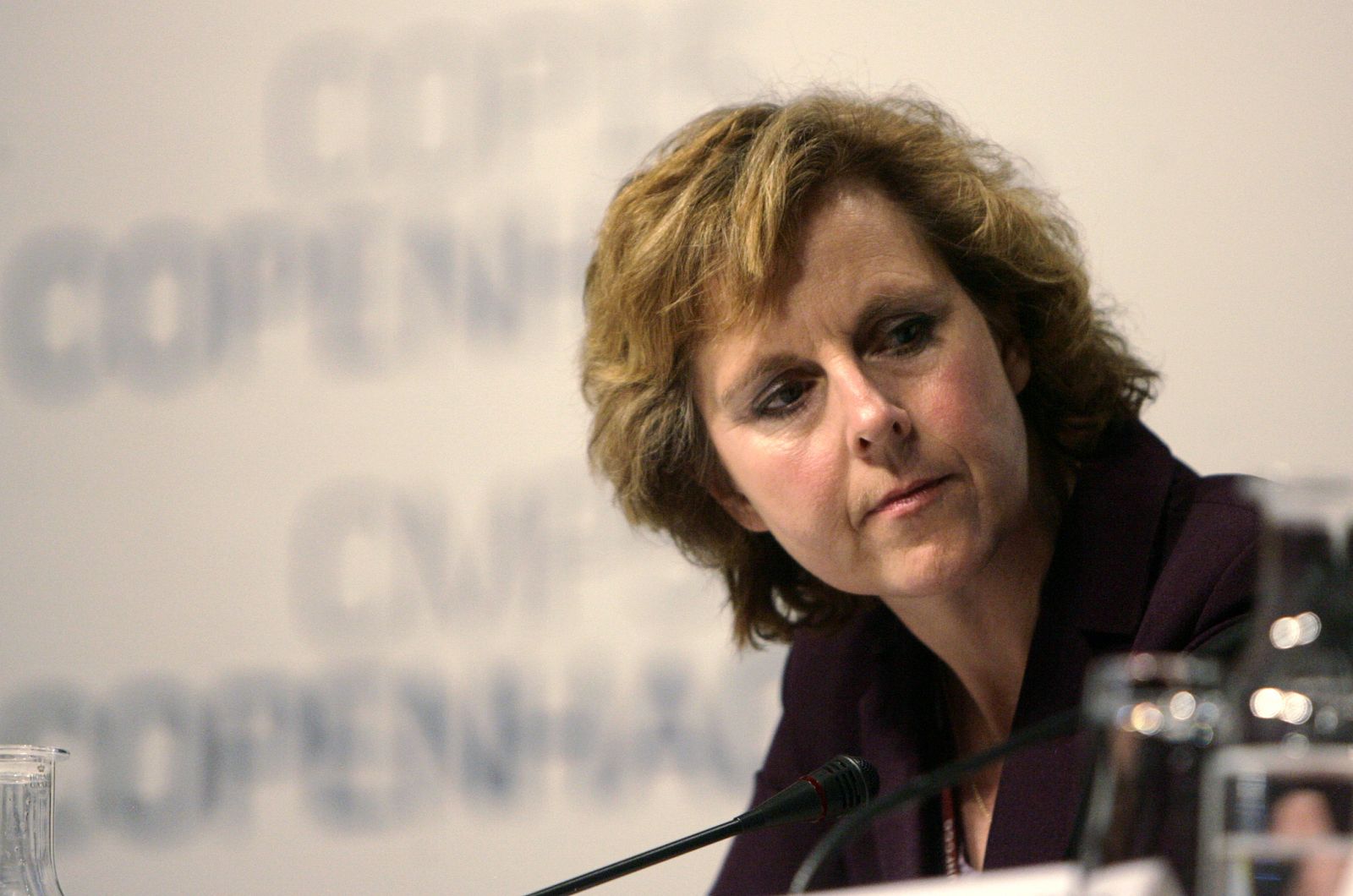 COP15 president Hedegaard attends a news conference during the UN Climate Change Conference 2009 in Copenhagen