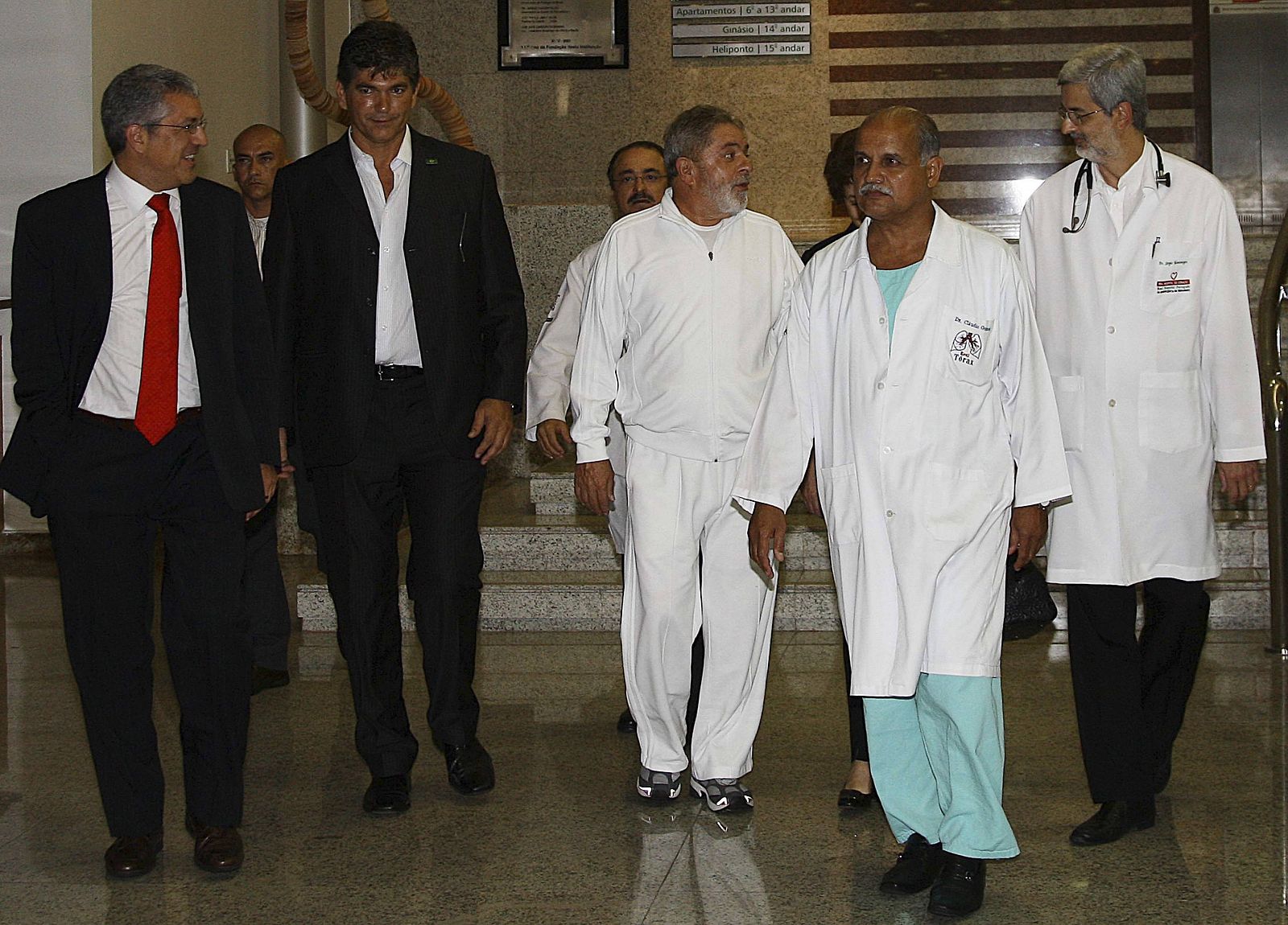 Brazil's President Lula da Silva leaves a hospital in Recife