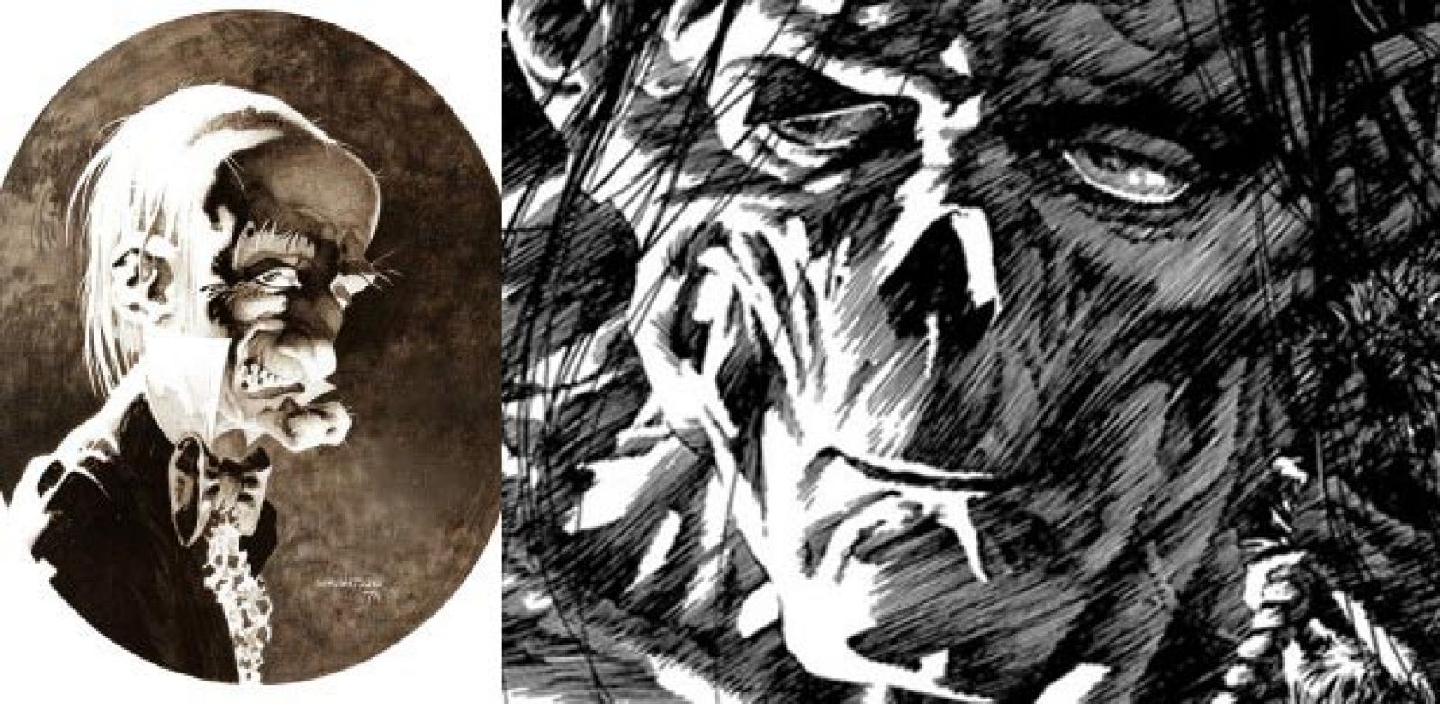 Retrato del tio Creepy y el espectacular Frankenstein  de Wrightson