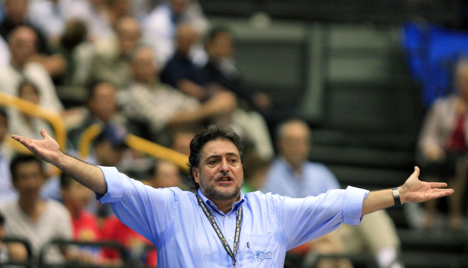 El ex-seleccionador nacional, Pepu Hernández, durante el último Mundial de Baloncesto celebrado en Japón.