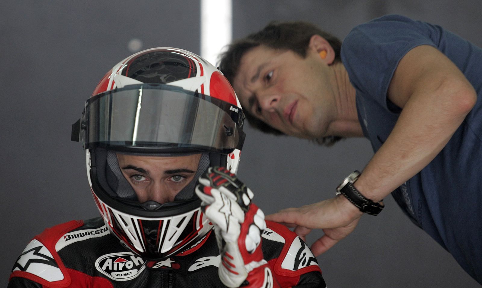 Ducati MotoGP rider Barbera of Spain prepares for test session during pre-season test in Sepang