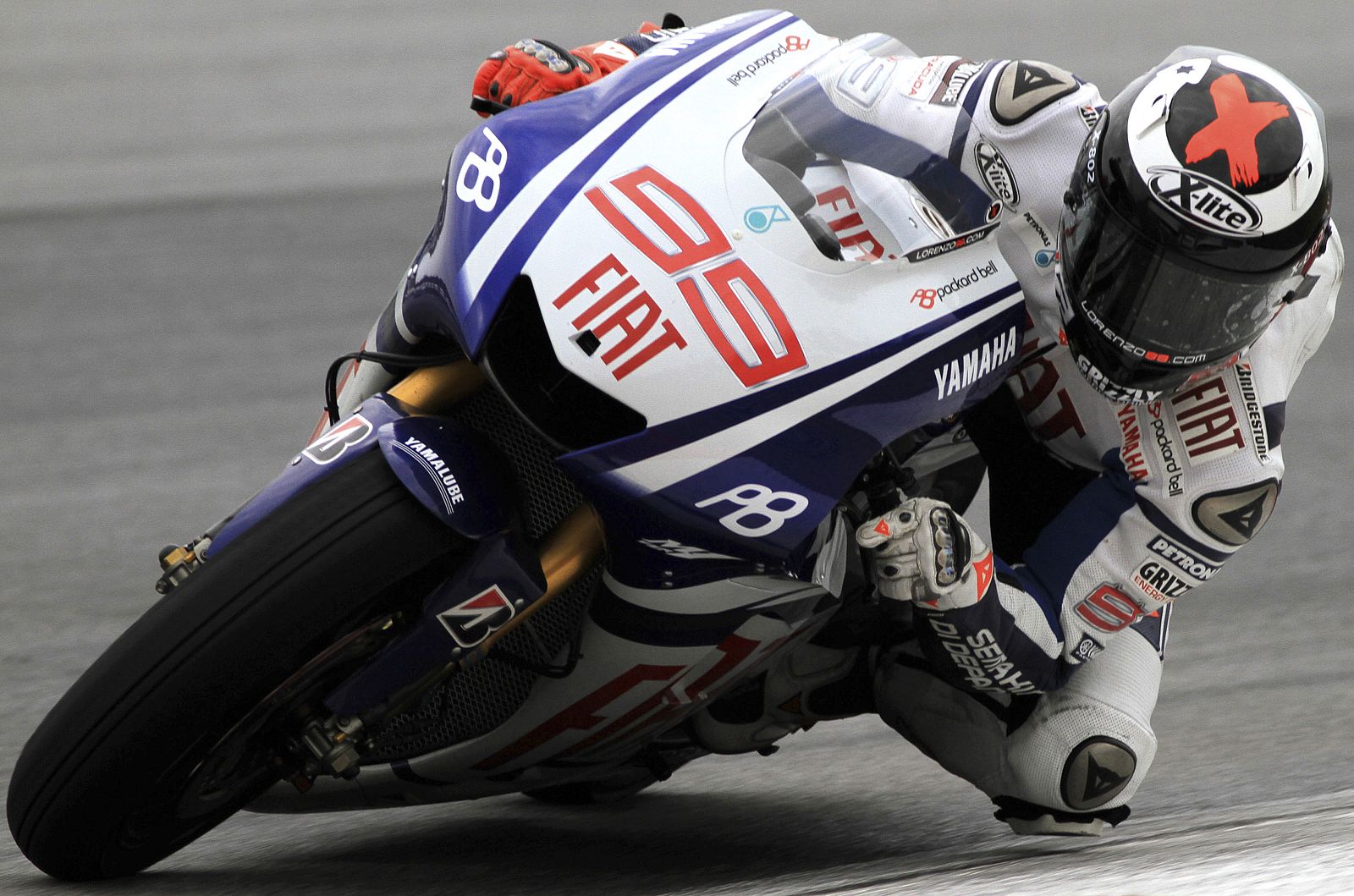 Yamaha MotoGP rider Jorge Lorenzo of Spain takes a corner during the 2010 pre-season test in Sepang