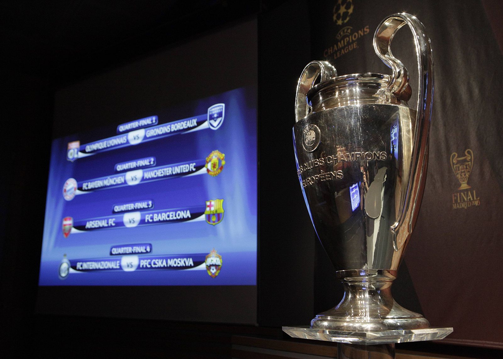 La 'orejona' estaba presente en el sorteo de los cuartos de la Champions.