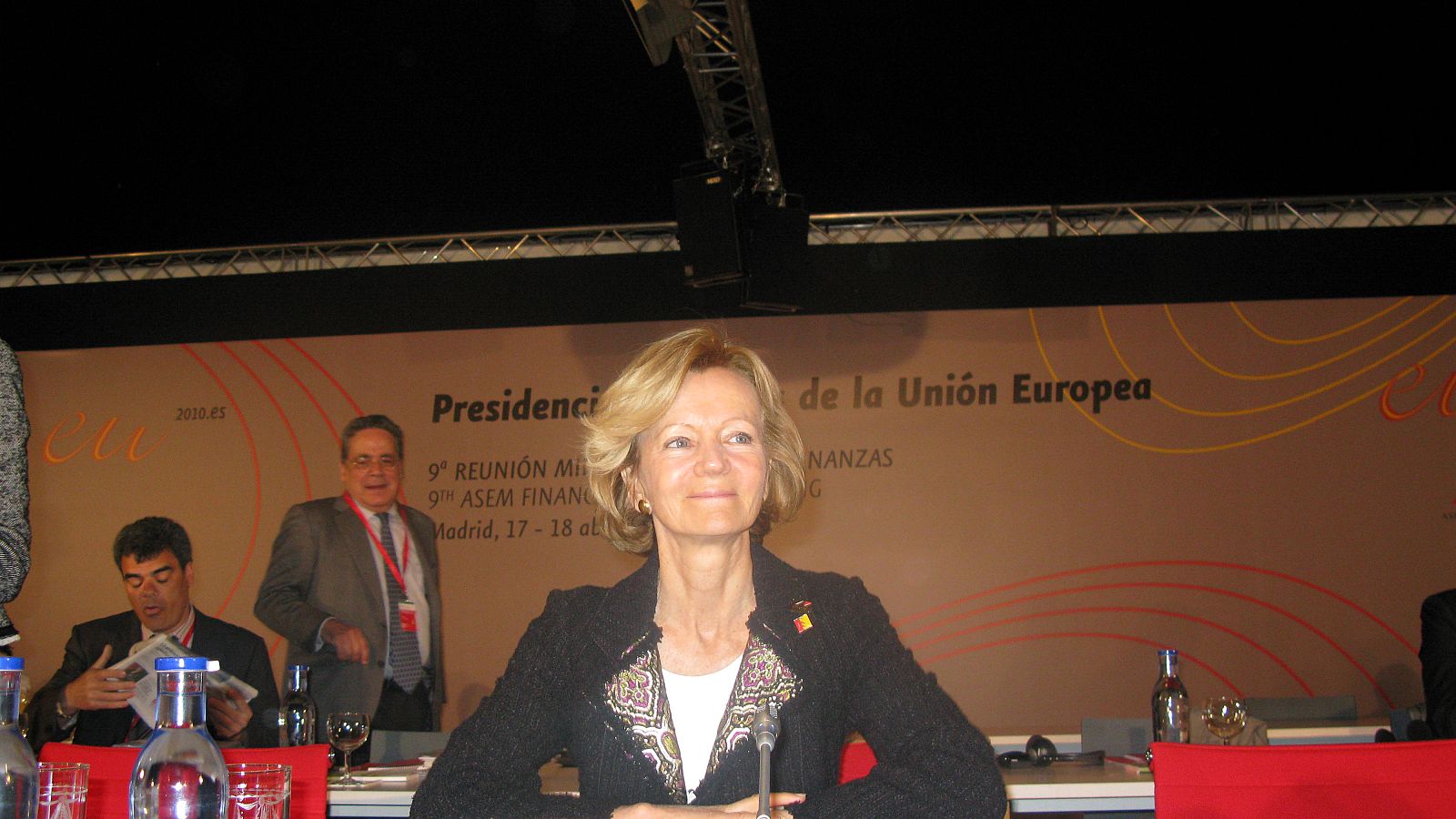 La vicepresidenta económica Elena Salgado durante la reunión de ministros de economía UE-ASIA