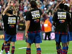 Los jugadores del Barça piden el apoyo de la afición para el partido del Inter