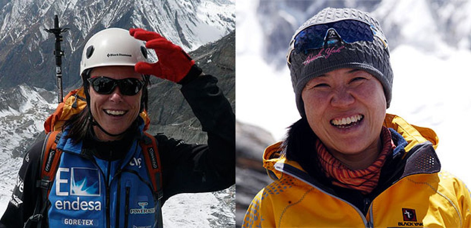 Edurne Pasaban y Oh Eun-Sun.