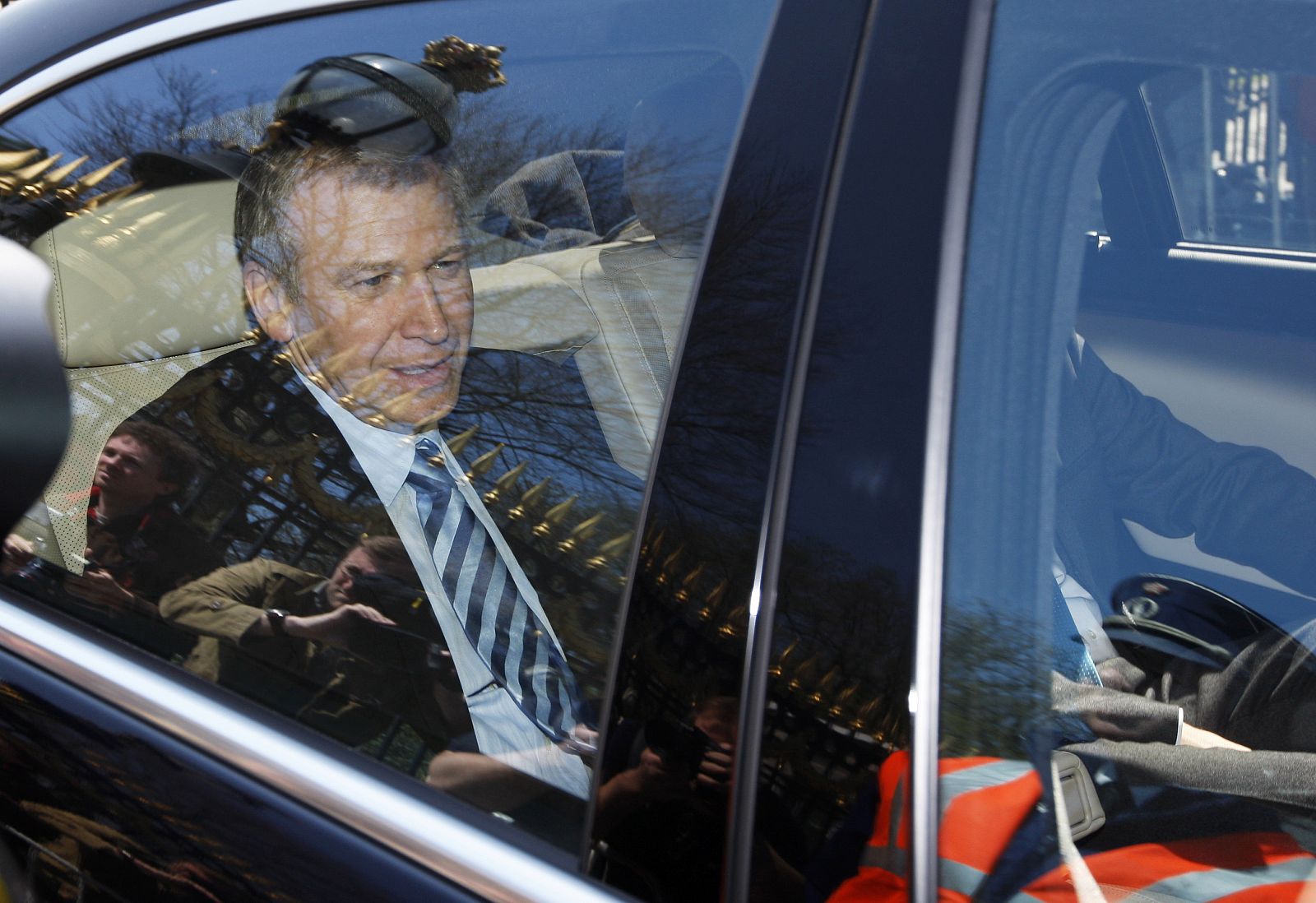 Belgium's PM Leterme leaves the Royal Palace after a meeting with King Albert II in Brussels