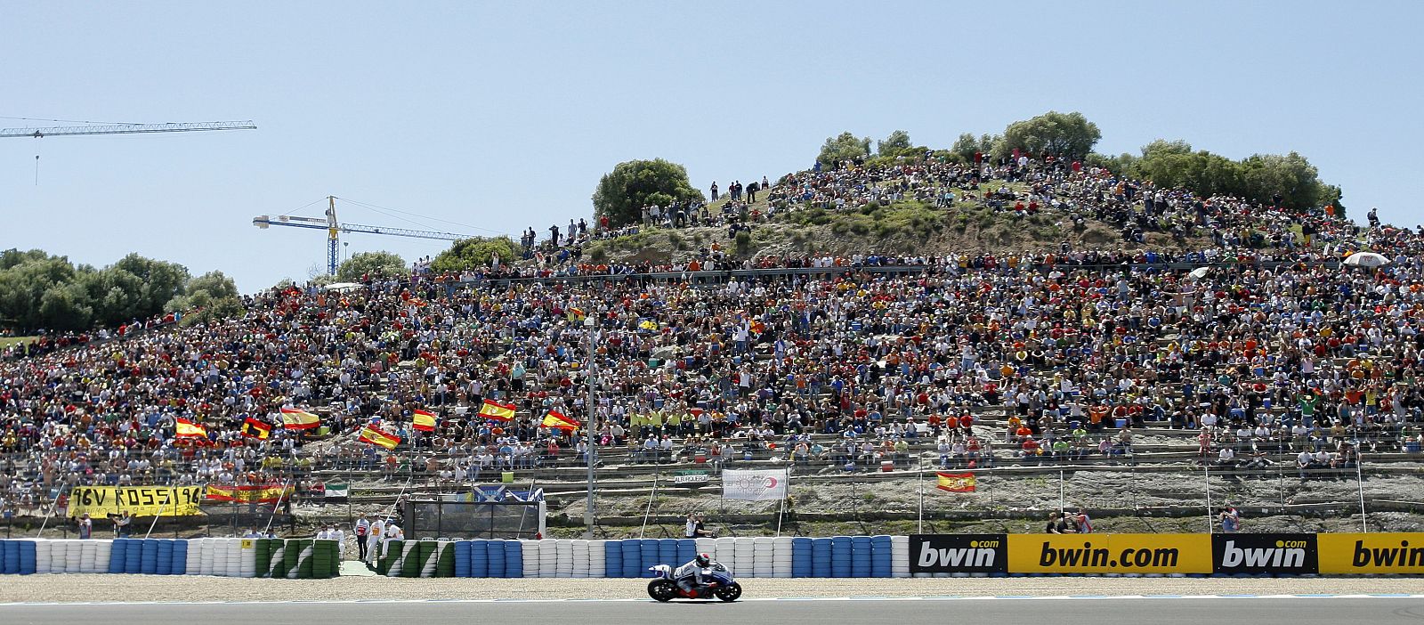 Yamaha MotoGP rider Jorge Lorenzo of Spain rides his bike during the qualifying practice session of the Spanish Grand Prix in Jerez